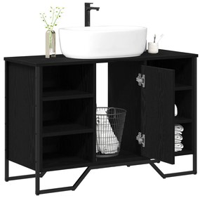 vidaXL ντουλάπα σιντριβανιού  Μαύρη Δρυς 91x35x60 εκ Επεξεργασμένο Ξύλο