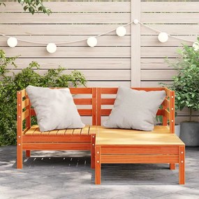 vidaXL Corner Sofa 2-θέσιο Solid pine wood Κερί Παλαίωσης 2-seater