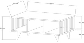 Τραπεζάκι Σαλονιού Λευκό CEPOFO 90x60x40