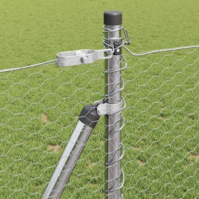 vidaXL Εξωτερική Εξαγωνική Περίφραξη με Σκυρόδετη Βάση 10 x 1 m Ασημί