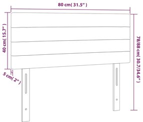vidaXL Κεφαλάρι Κρεβατιού LED Σκούρο Καφέ 80x5x78/88 εκ. Υφασμάτινο