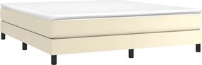 VidaXL Κρεβάτι Boxspring με Στρώμα Κρεμ 160x200εκ. από Συνθετικό Δέρμα