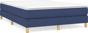 vidaXL Κρεβάτι Boxspring με Στρώμα Μπλε 140x190 εκ. Υφασμάτινο