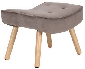 Σκαμπό - Υποπόδιο Alma Ε7141,81 52x38x35cm Natural-Brown Velvet, Wood