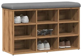 Πάγκος παπουτσιών Artisan Oak 82x32x50 cm Κατασκευασμένο ξύλο - Καφέ