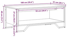 ΤΡΑΠΕΖΑΚΙ ΣΑΛΟΝΙΟΥ ΜΑΥΡΟ 100X51X40 ΕΚ. ΕΠΕΞΕΡΓΑΣΜΕΝΟ ΞΥΛΟ 848479