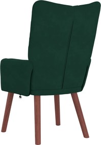 vidaXL Πολυθρόνα Σκούρο Πράσινο 63 x 67 x 94 εκ. Βελούδο