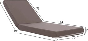 ΜΑΞΙΛΑΡΙ ΞΑΠΛΩΣΤΡΑΣ POLYESTER SIFNOS ΓΚΡΙ HM11235.10P 190x70x11 εκ.