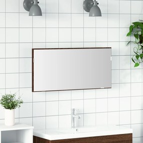 Καθρέφτης μπάνιου vidaXL με φώτα LED Καφέ Δρυς 80x37 εκ.