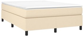 vidaXL Κρεβάτι Boxspring με Στρώμα Κρεμ 140x190 εκ. Υφασμάτινο