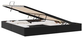 vidaXL Κρεβάτι Αποθήκης με στρώμα Μαύρο 200 x 200 cm Τεχνητό δέρμα