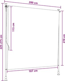 vidaXL Εξωτερικό ρολό Γκρι και Λευκό 200 x 270 cm
