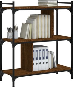 vidaXL Βιβλιοθήκη 3 Επιπέδων Καφέ Δρυς 76 x 32 x 88 εκ. Επεξ. Ξύλο