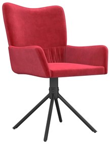 Καρέκλες Τραπεζαρίας Περιστρεφόμενες 2 τεμ. Μπορντό Βελούδινες - Κόκκινο