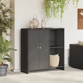 vidaXL Ντουλάπα αποθήκευσης  Μαύρη 100x36x102 εκ. Ρατάν