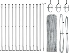 vidaXL Στύλος Περιφράξεων Ασημί 25 x 0,4 m (13 mm πλέγμα) Ατσάλι