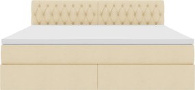 vidaXL LED Κρεβάτι αποθήκευσης με στρώμα Κρέμ 180 x 200 cm Ύφασμα
