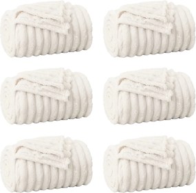 vidaXL Ριχτάρια 6 pcs Κρεμ 270 x 240 cm Μαλλί