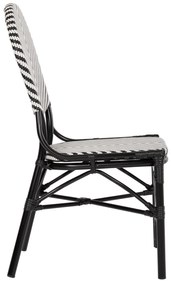 Καρέκλα C5927.01 Αλουμινίου Bamboo Look με Textline Μαύρο - Λευκό 46x56x95Y εκ. 46x56x95 εκ.