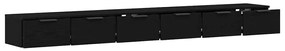 vidaXL Ντουλάπα Τοίχου με συρτάρι 2 pcs Μαύρη δρυς 102 x 30 x 20 εκ.