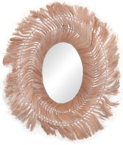 Καθρέπτης Tolle Inart abaca σε φυσικό χρώμα 65x85x17εκ