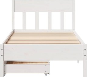 vidaXL Σκελετός Κρεβ. Χωρίς Στρώμα Λευκό 75x190 εκ Μασίφ Πεύκο