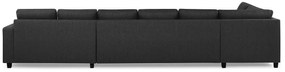 Γωνιακός Καναπές Scandinavian Choice C164, Μαύρο, Ανθρακί, 407x199x80cm, Πόδια: Πλαστική ύλη | Epipla1.gr