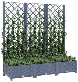 vidaXL Ζαρντινιέρα Κήπου με Καφασωτό Μπλε Γκρι 120x40x121,5εκ από PP