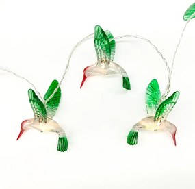 "ACRYLIC COLORED BIRDS", 10 LED ΛΑΜΠ. ΣΕΙΡΑ ΜΠΑΤ. (3xAA), WW,IP20, 135+30cm, ΔΙΑΦ. ΚΑΛ. ΤΡΟΦ. ACA X061011238