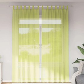 vidaXL Κουρτίνες Voile με Θήκη 2 τεμ., Πράσινο Μήλο