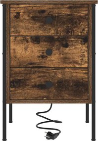 vidaXL Κομοδίνο 2 τμχ. Καπνιστό Δρύς 42 x 41 x 61 εκ