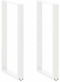 Πόδια Τραπεζιού Μπαρ σε Σχήμα U 2 τεμ. Λευκά 60x (110-111) εκ. Ατσάλι