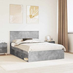 vidaXL Σκελετός Κρεβατιού Γκρι τσιμέντου 140 x 200 cm
