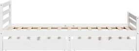vidaXL Σκελετός Κρεβατιού Χωρίς Στρώμα Λευκό 100x200 εκ. Μασίφ Πεύκο