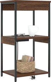 vidaXL Κομοδίνο με ράφι Καφέ δρυς 41 x 31 x 76 εκ. Επεξεργασμένο ξύλο