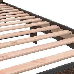 vidaXL Πλαίσιο Κρεβατιού Καφέ Δρυς 100x200 εκ. Επεξ. Ξύλο &amp; Μέταλλο