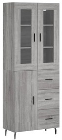 vidaXL Ντουλάπι Γκρι Sonoma 69,5 x 34 x 180 εκ. Επεξεργασμένο Ξύλο