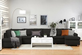 Γωνιακός Καναπές Scandinavian Choice C163, Μαύρο, 407x199x80cm