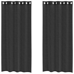 vidaXL Κουρτίνες Voile με ροδέλες 2 τεμάχια Μαύρο 140x245 εκ.
