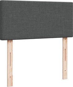 vidaXL Κρεβάτι Boxspring με Στρώμα Σκούρο Γκρι 90x200 εκ. Υφασμάτινο