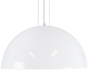 GloboStar® SERENIA WHITE 01152 Μοντέρνο Κρεμαστό Φωτιστικό Οροφής Μονόφωτο Λευκό Γύψινο Καμπάνα Φ40 x 19cm