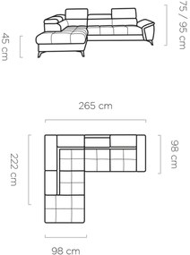 Γωνιακός καναπές Cacao-Mporntw-Αριστερή