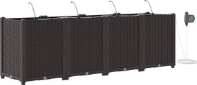 vidaXL Γλάστρα Κήπου 4 τμχ. Καφέ 160 x 40 x 52 cm PP