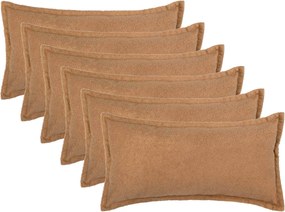 vidaXL Κάλυμμα Μαξιλαριού 6 pcs HOUTEN Μπεζ 40 x 70 cm Μπουκλέ