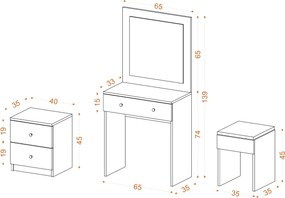 Τουαλέτα Κρεβατοκάμαρας - Nice - Χρώμα Λευκό