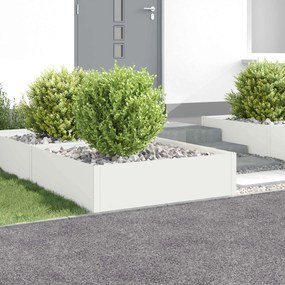 vidaXL Περίγραμμα γκαζόν 4 τμχ. 100 x 100 x 35 cm Ατσάλι Λευκό