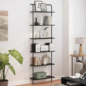 vidaXL Ράφι Βιβλίων Μαύρη δρυς 60 x 24 x 203 εκ Επεξεργασμένο ξύλο