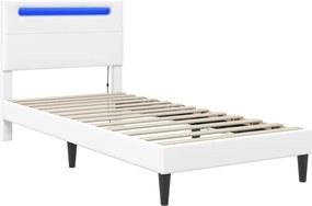 vidaXL Σκελετός Κρεβατιού με κεφαλάρι Λευκό 80 x 200 cm Τεχνητό Δέρμα