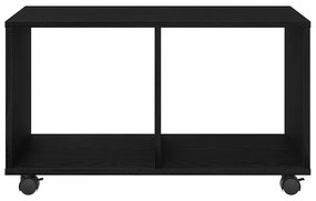 vidaXL Τραπέζι με Ρόδες Μαύρη Δρυς 72x33x42,5 εκ Κατασκευασμένη Ξυλεία