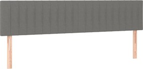 vidaXL Κρεβάτι Boxspring με Στρώμα Σκούρο Γκρι 180x200 εκ Υφασμάτιν